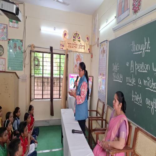 MEETING FOR ENVIROMENT WITH STUDENT COUNCIL OF MADAN MOHAN VIDYA MANDIR SCHOOL
